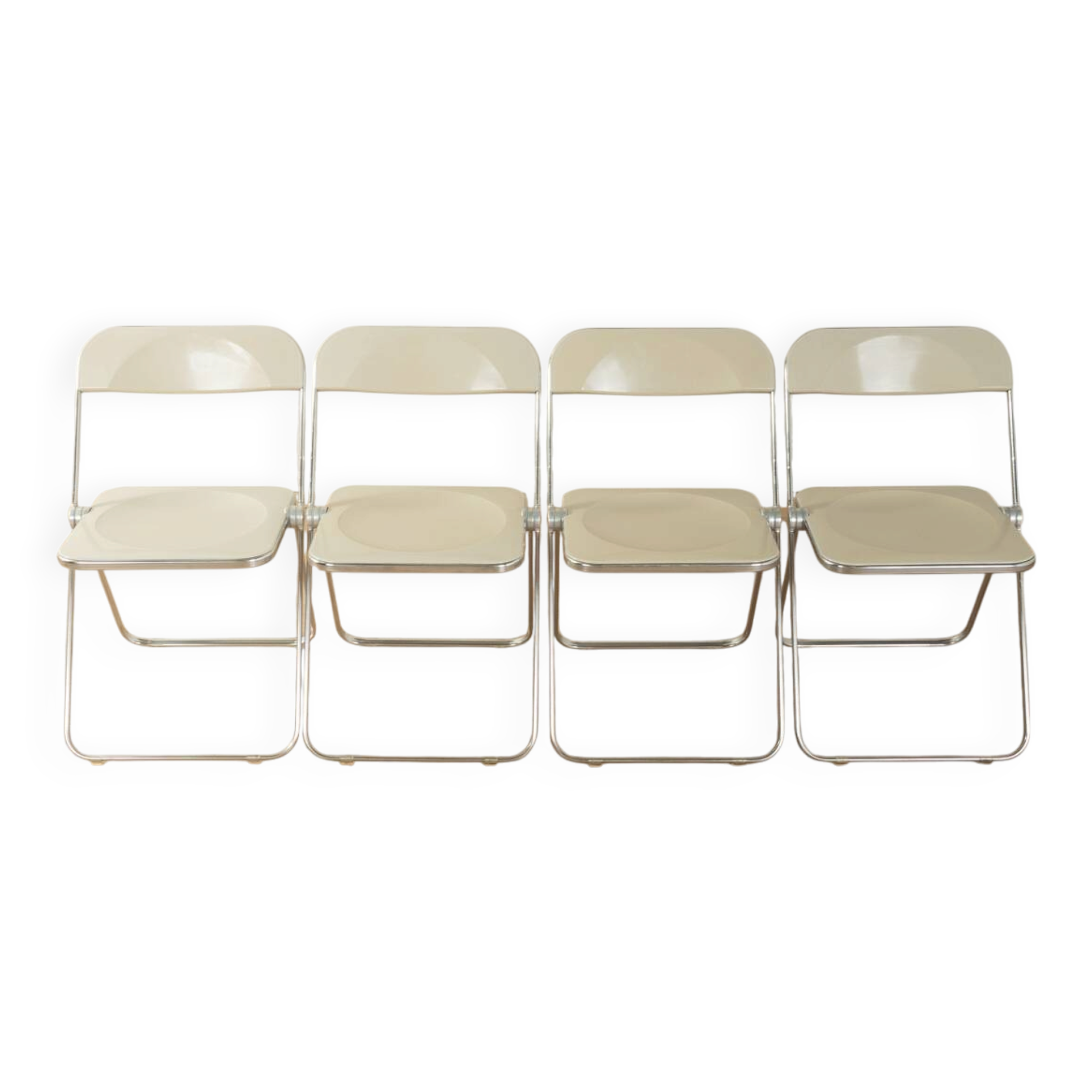 PLIA folding chairs from the 1960s by Giancarlo Piretti for Anonima Castelli (set of 4)