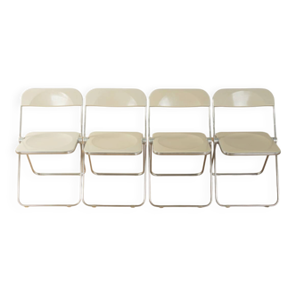 PLIA folding chairs from the 1960s by Giancarlo Piretti for Anonima Castelli (set of 4)