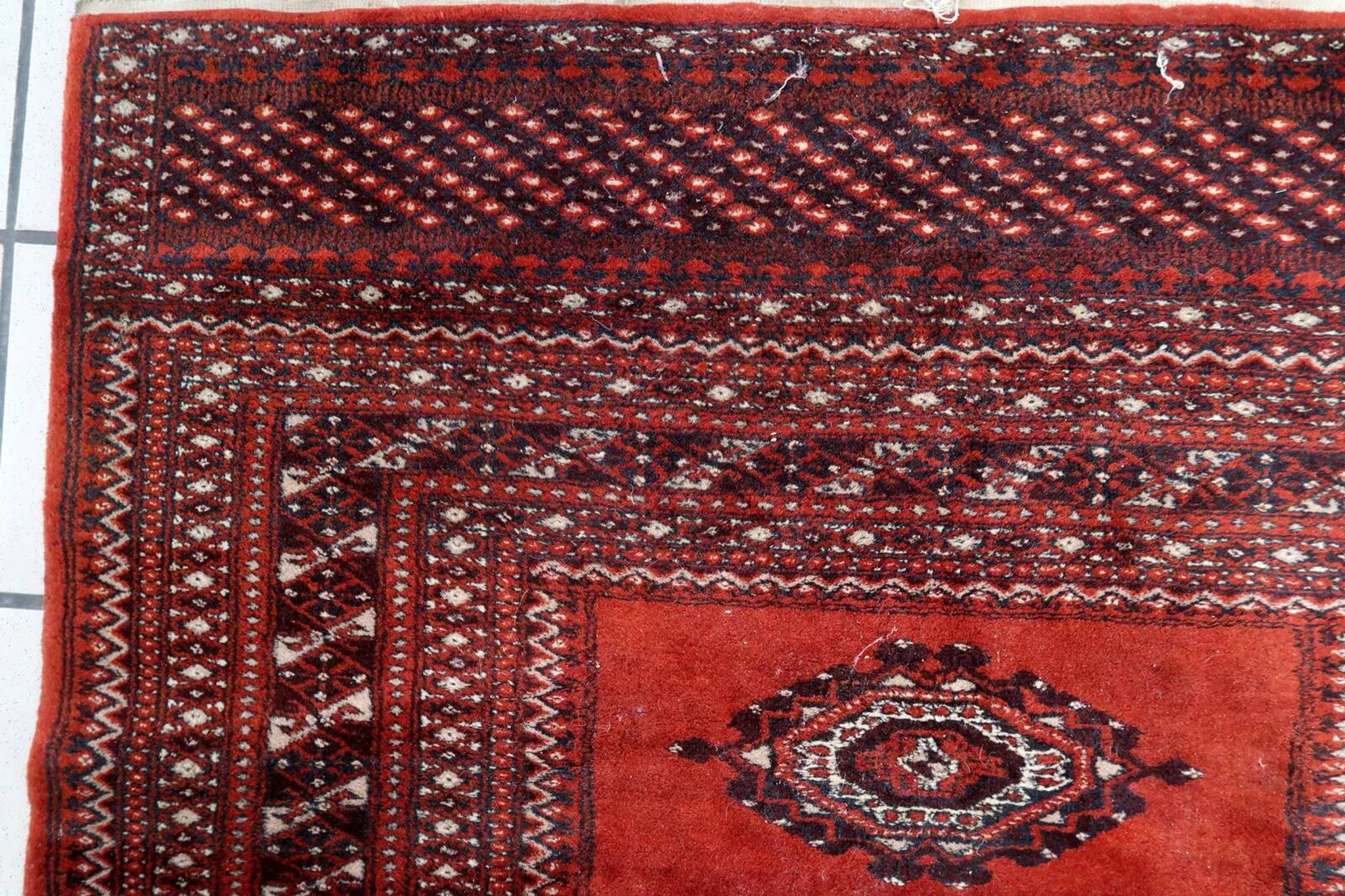 Tapis Boukhara ouzbek vintage fait main, 91 cm x 155 cm, années 1950