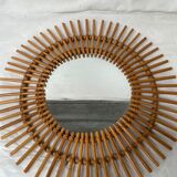 Vintage rattan sun mirror 48cm