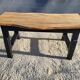 Bicolour coffee table in solid oak with 19th-century legs • Unique piece "Raw"