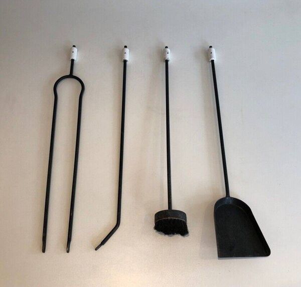 Nécessaire de feu laqué noir et blanc