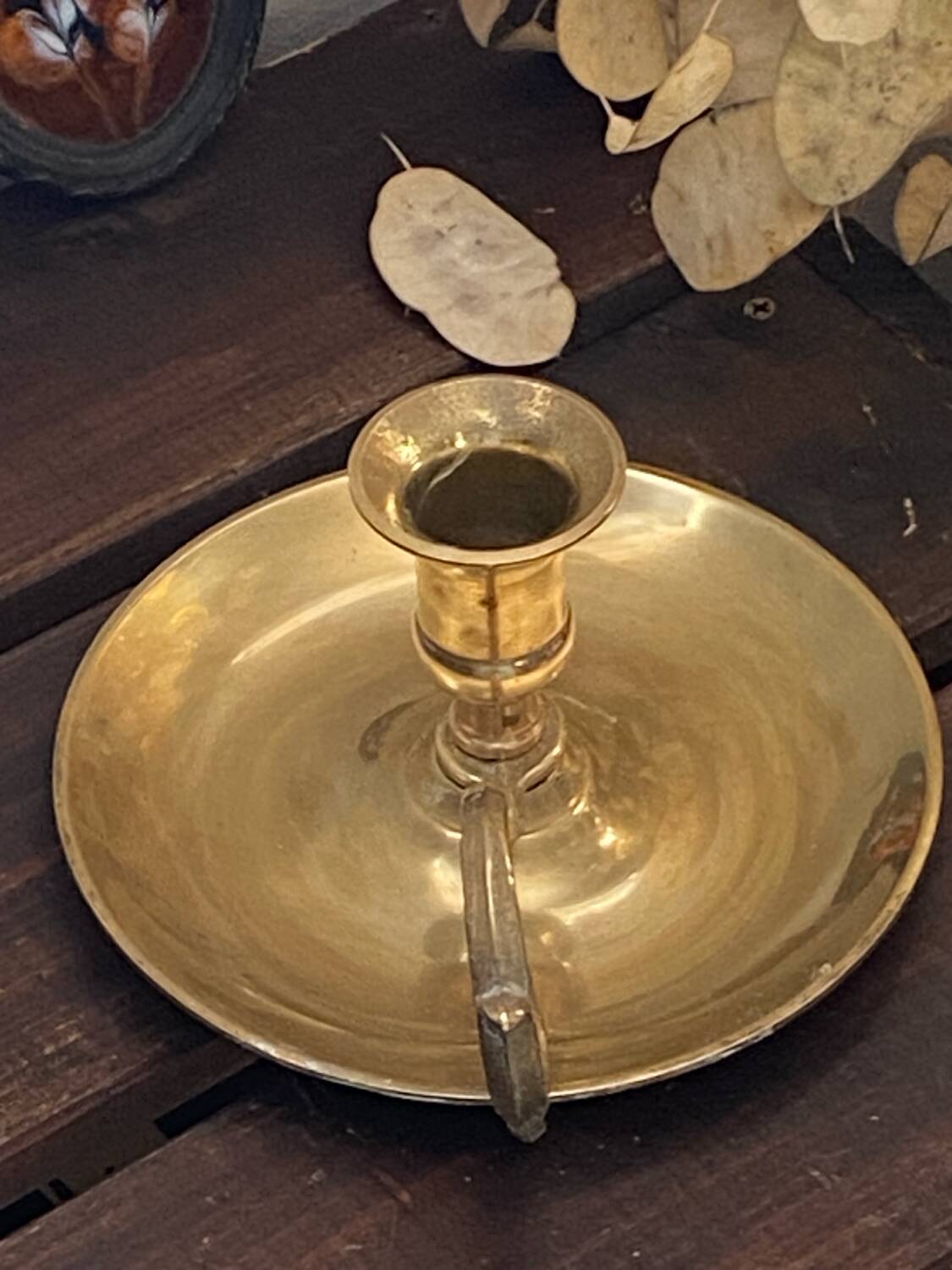 Brass cellar rat candle holder