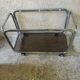 Trolley, hifi table. Smoked silver metal glass 60's