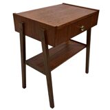 Vintage Compact Cabinet Bedside Table Teak Veneer 1960s