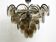 Large original 1960s large chrome metal and glass disc ceiling chandelier