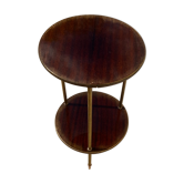 Sellette tripode en bois et laiton vintage