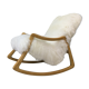 Vintage Sheepskin Fluffy Rocking Chair by Ton