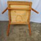 60s wood and fabric armchairs
