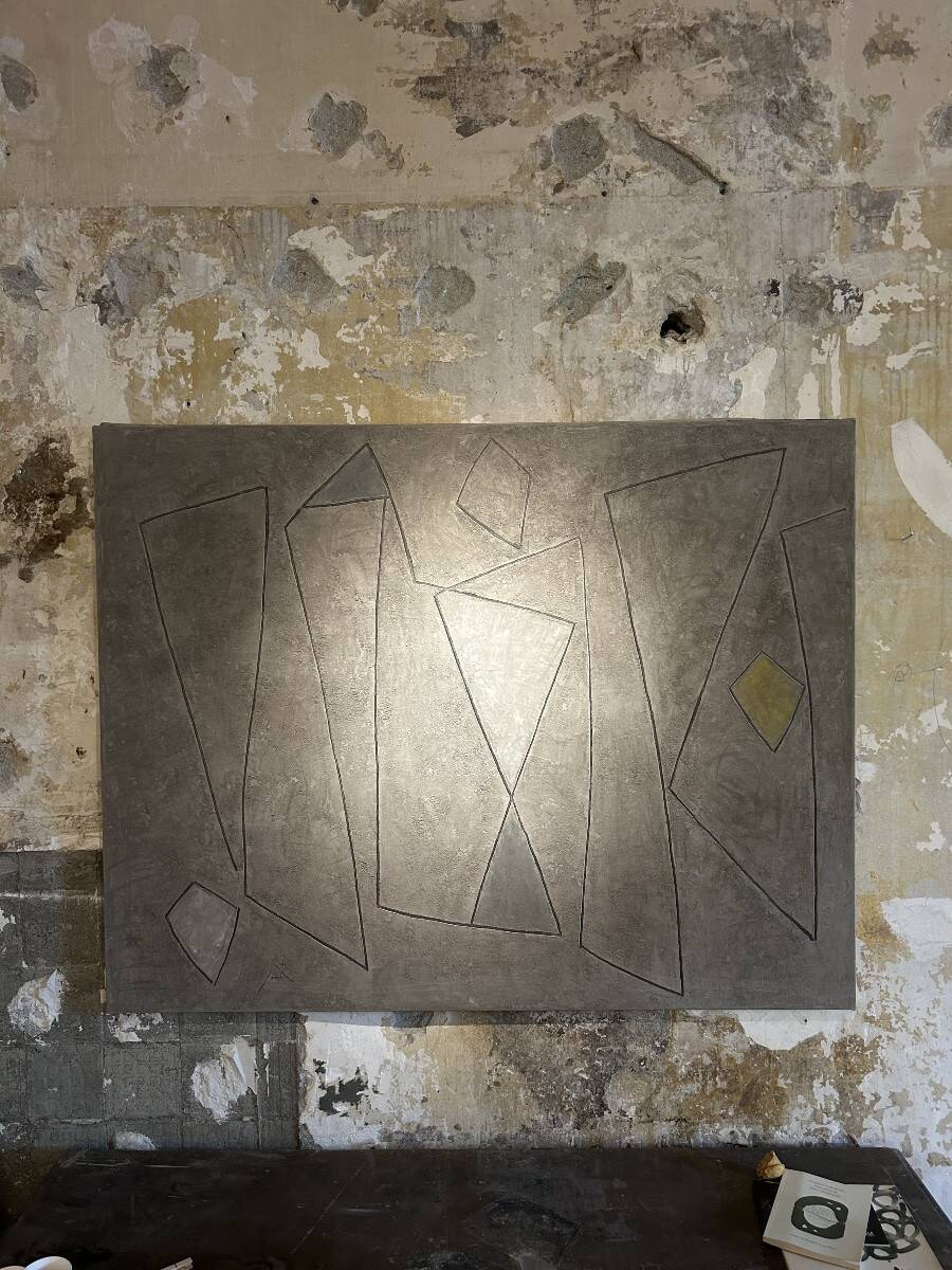 Georges Ferrato - Brutalist painting Cement on canvas