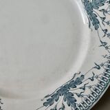 6 large ironstone plates, Badonviller France, D 24 cm
