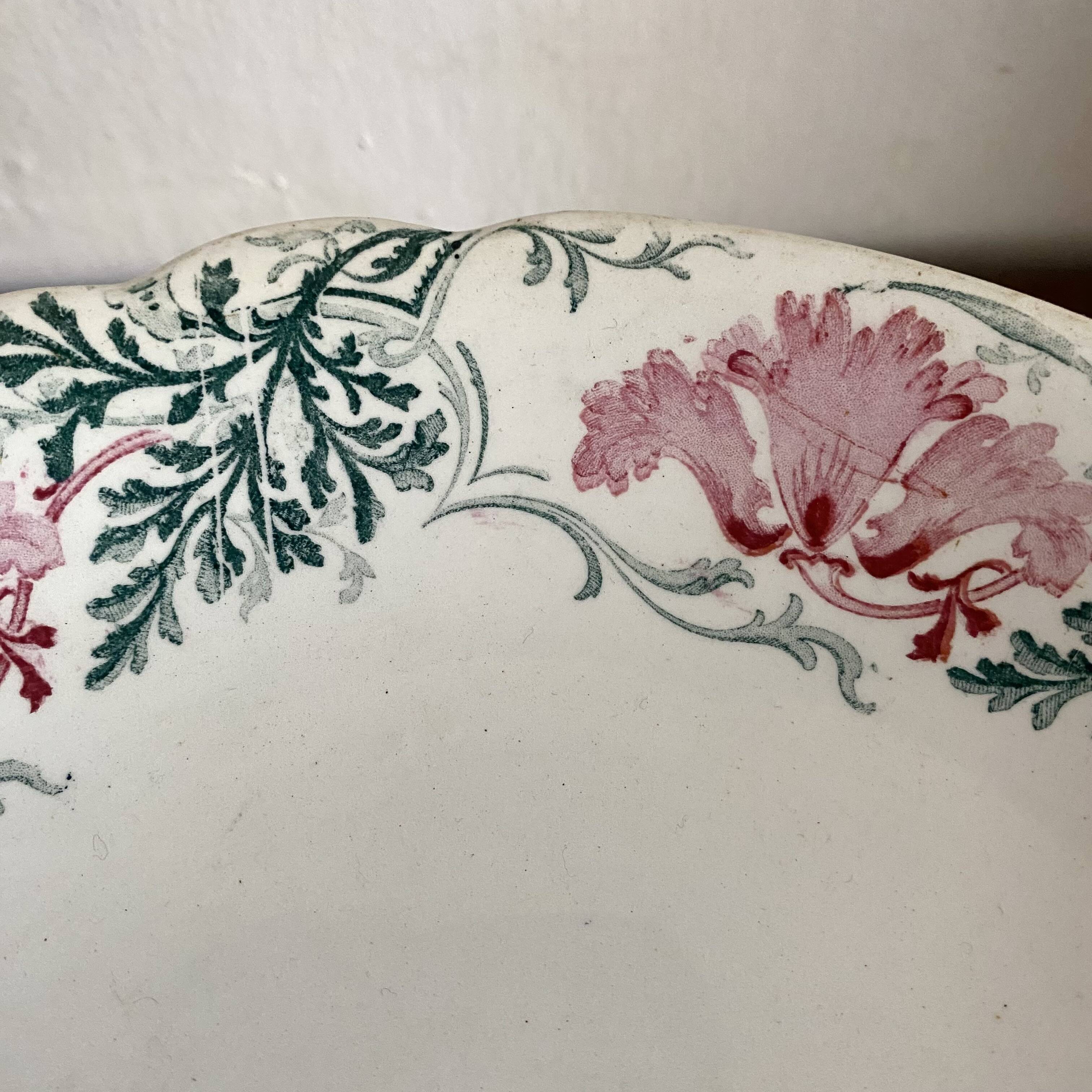 Antique Luneville ironstone fruit bowl, Roland model
