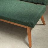 Banquette / Daybed modulable par Tatra , tissu bouclette chinée vert 1960