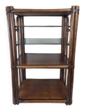 Bamboo shelf with smoked glass, 1970s