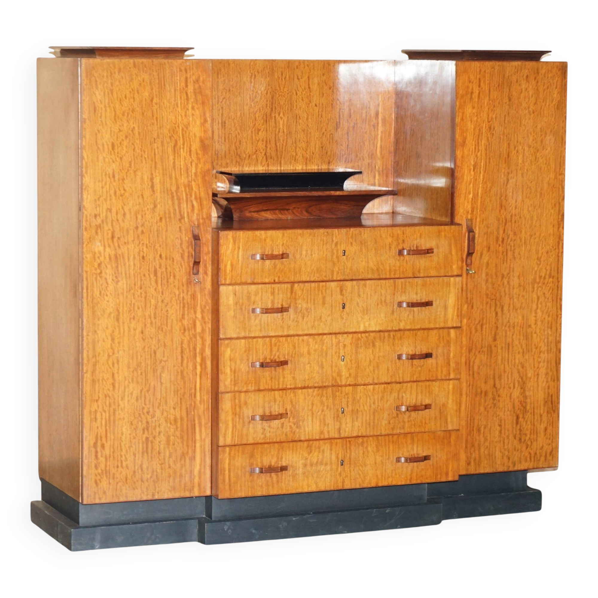 Art Deco Double Wardrobe Chest of Drawers 1920