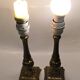 Pair of neo-classical lamps 1970 gold metal