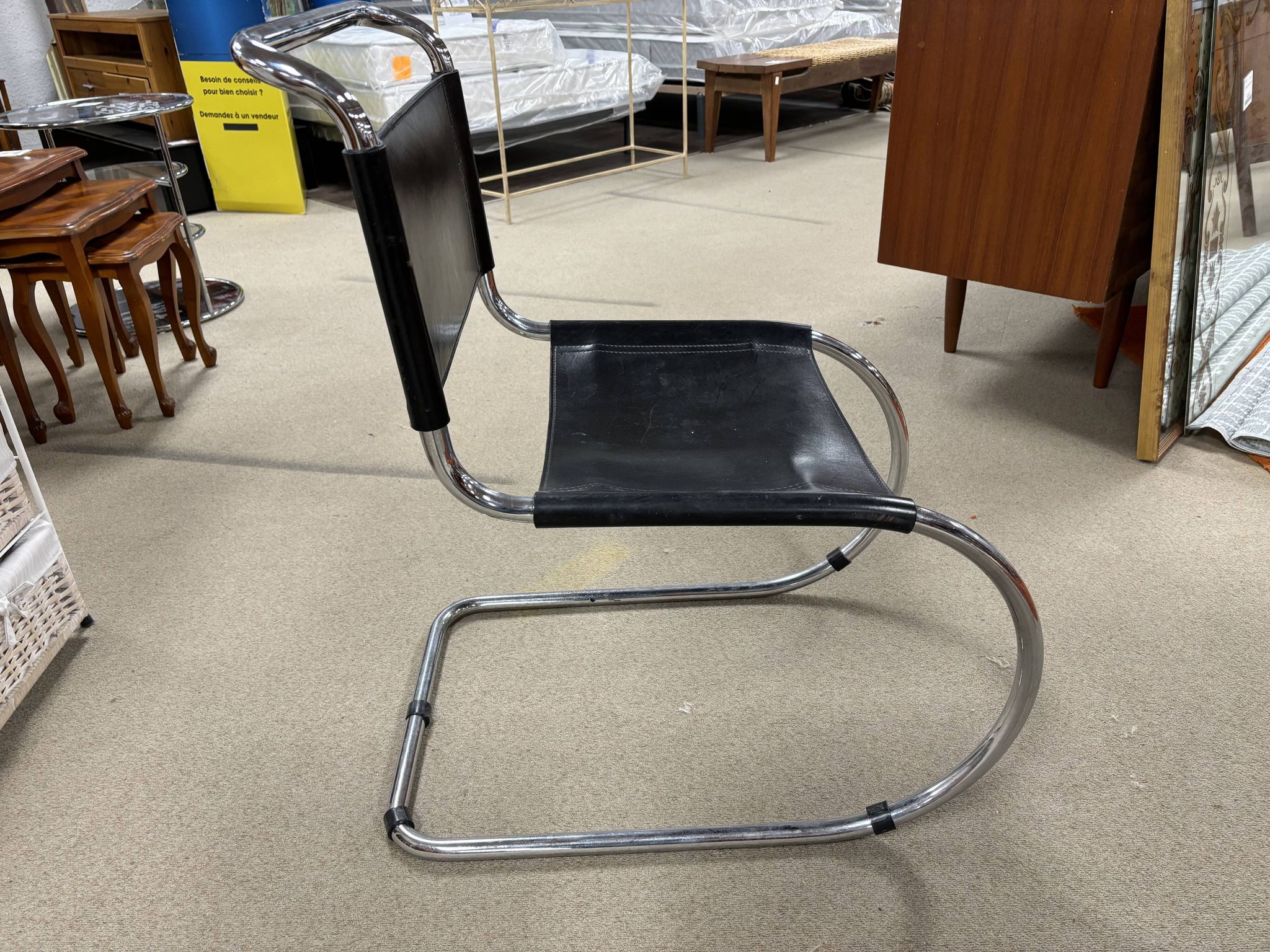 set of 4 MR side chairs by Ludwig Mies Van Der Rohe, Fasem edition, 1983