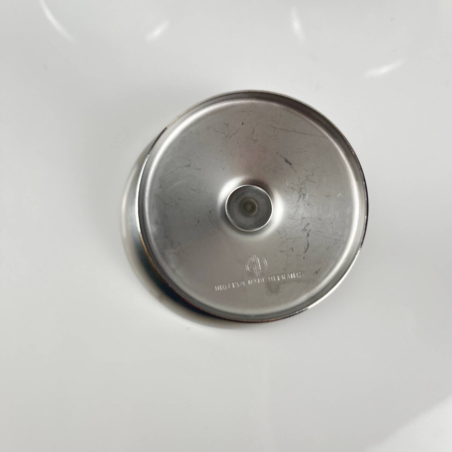 Set of 6 Guy Degrenne stainless steel ice cream cups with spoon