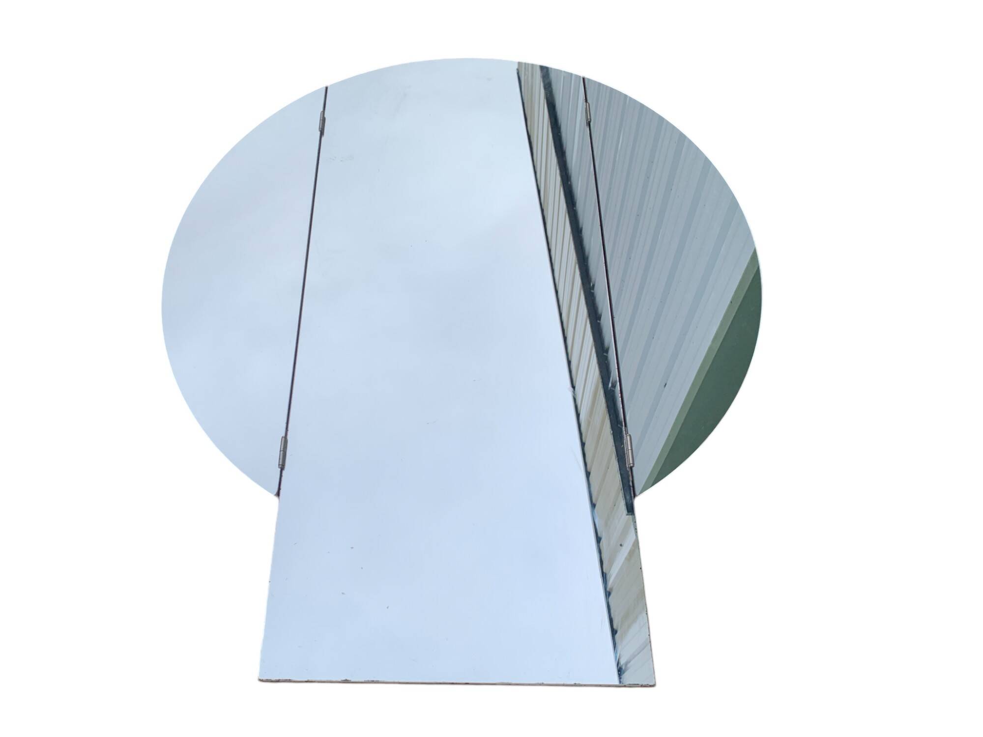 Large round triptych wall mirror, 112 cm