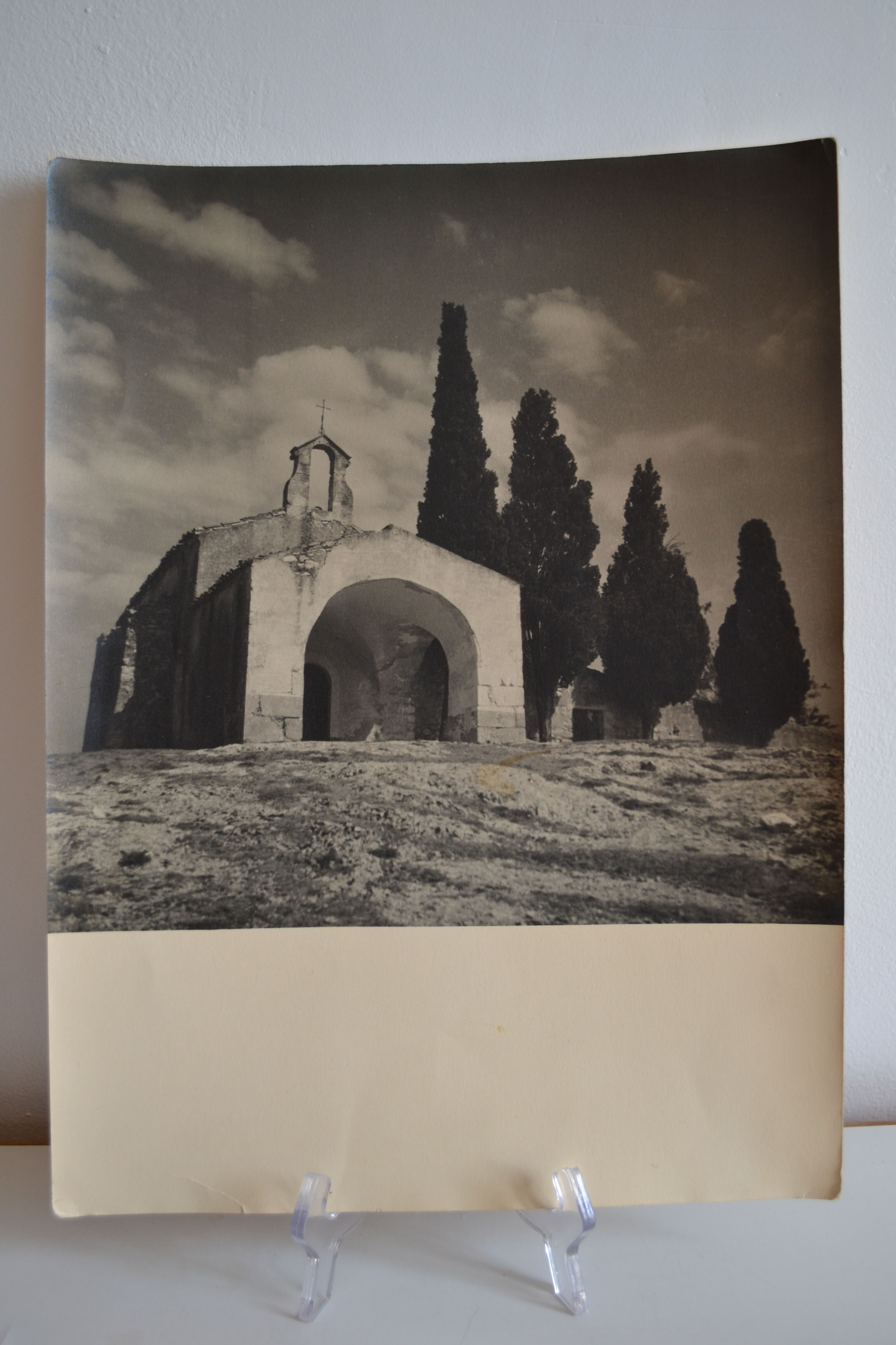 Silver photo mediterranean romanesque church circa 1970
