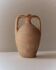 Vintage terracotta amphora vase from the 1930s, handcrafted Italian jug with two handles, fine linear decoration, rustic decoration, gift idea.