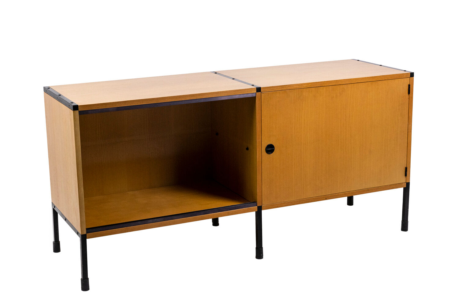Ash and metal sideboard, A.R.P. design, Minvielle edition, 1950s