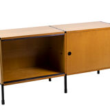 Ash and metal sideboard, A.R.P. design, Minvielle edition, 1950s