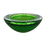 Murano Glass Bullicante "Green" Bowl Element Shell Ashtray Murano, Italy, 1970s