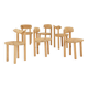 Set of 6 dining chairs in pine