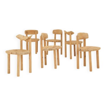 Set of 6 dining chairs in pine