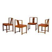Steen Eiler Rasmussen Rosewood with leather dining chairs Model 700