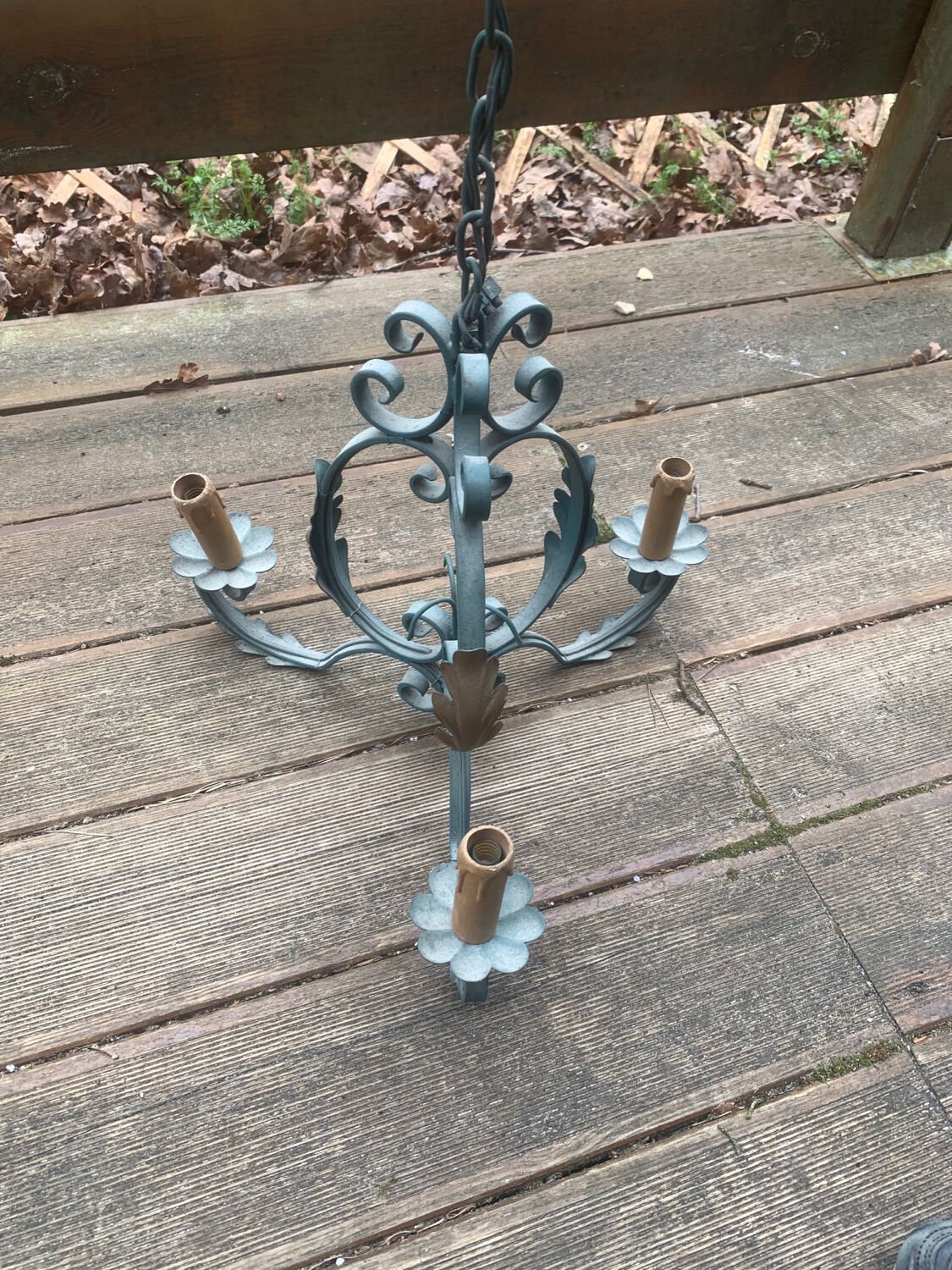 1950s wrought iron chandelier