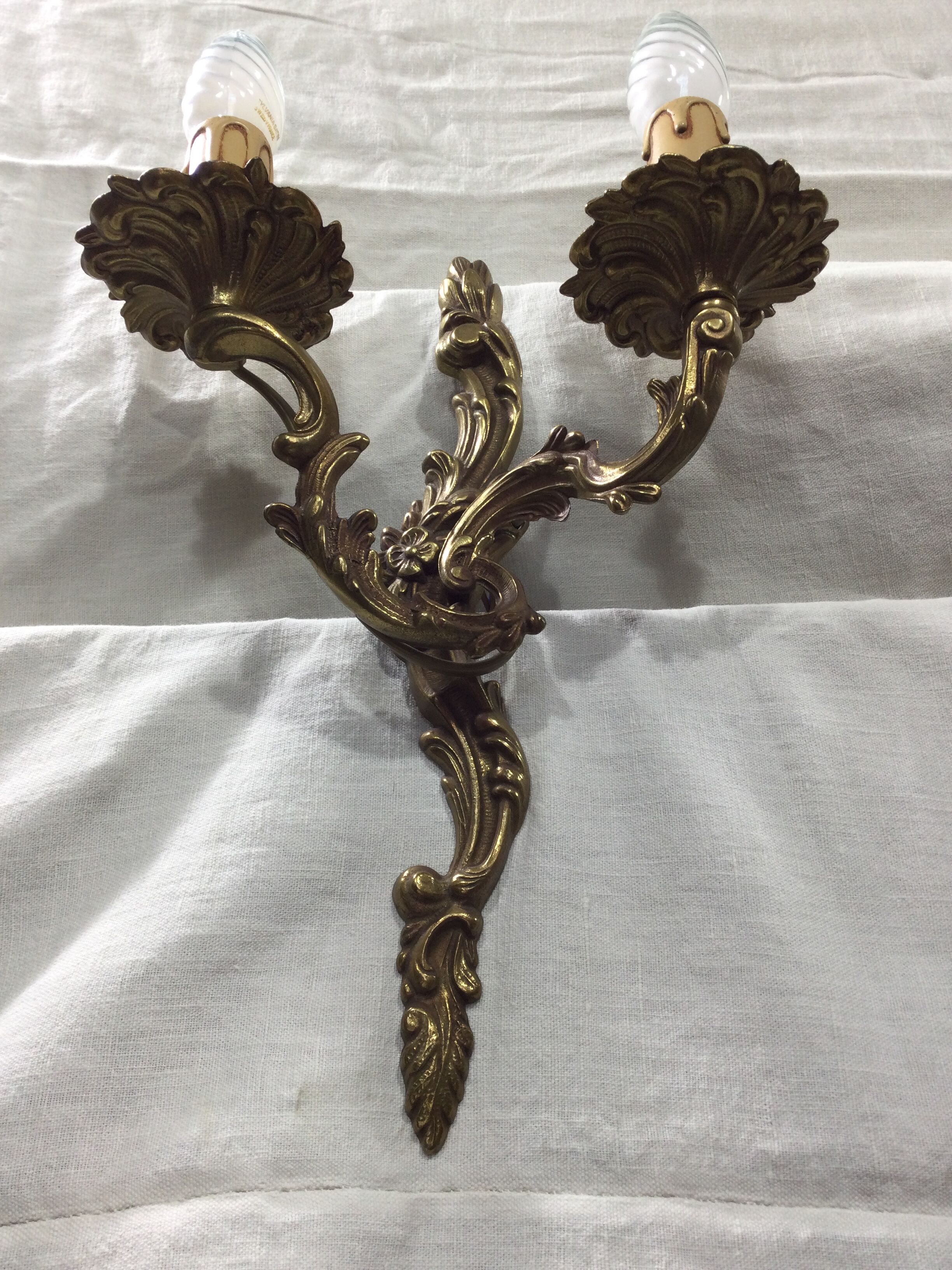 Pair of bronze sconces louis XV style