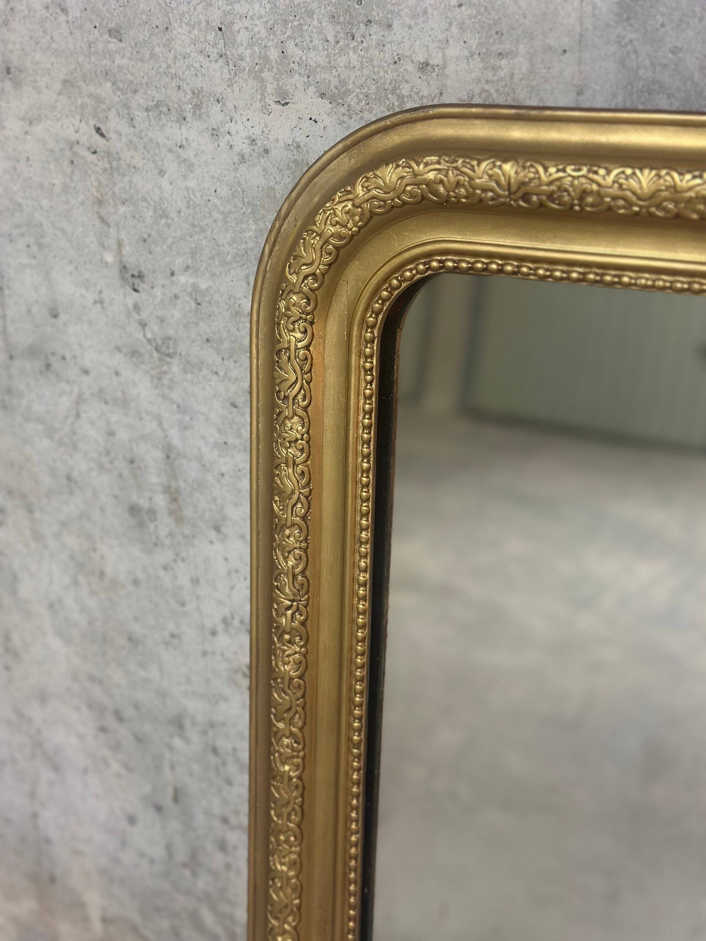 Antique Louis Philippe gilded vintage fireplace mirror - 86.5 x 62 cm