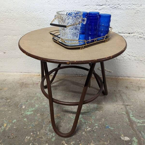 Table basse ronde en rotin