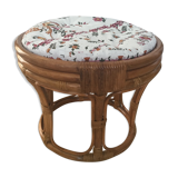 Vintage pouf in rattan