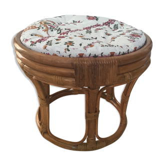 Pouf vintage en rotin