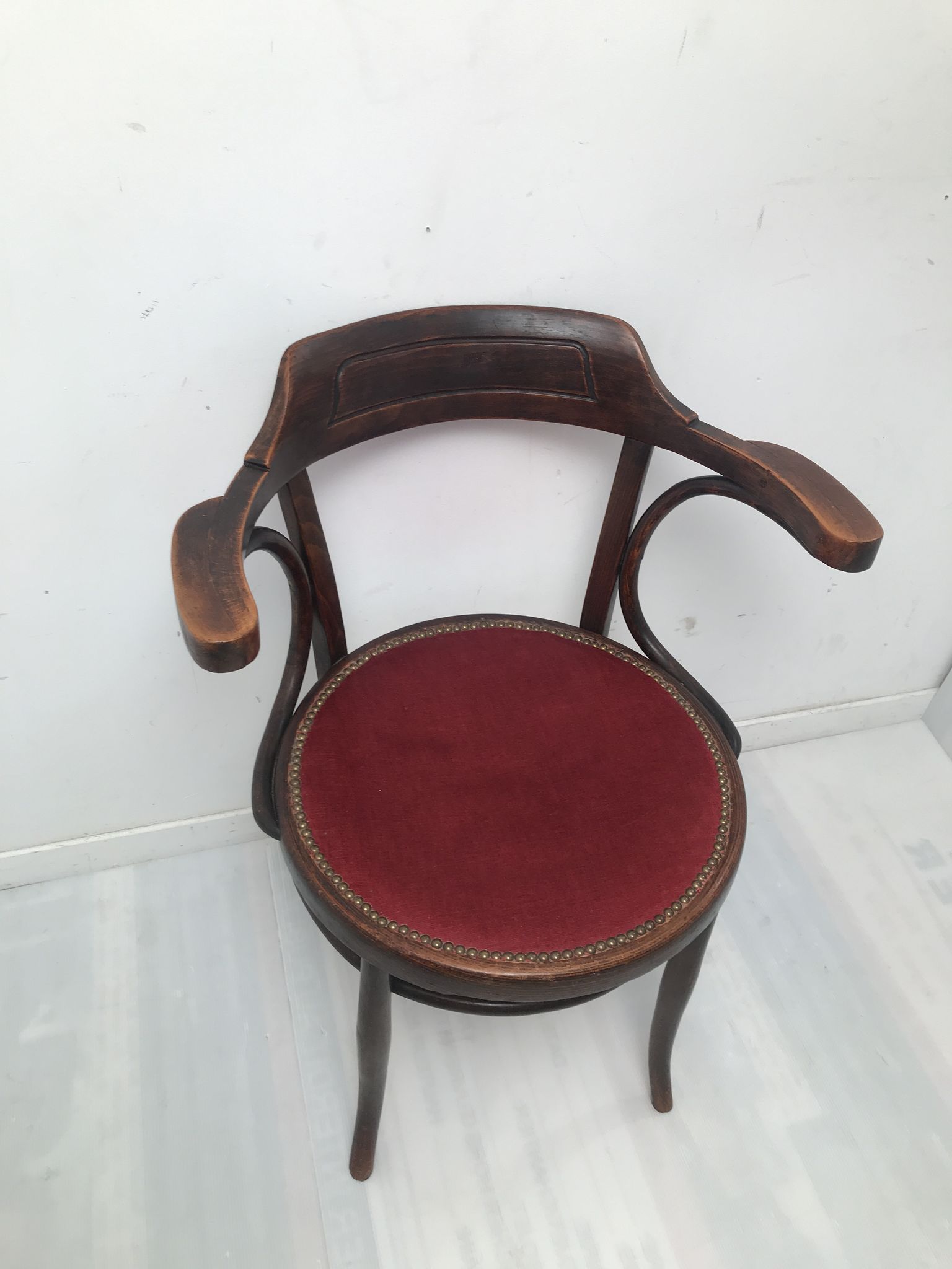 Old curved wooden chair