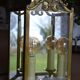 Antique glass wall light in brass