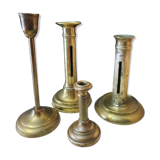 Set of brass candle holders