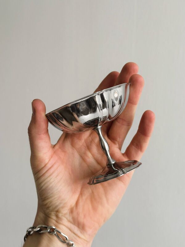 6 coupelles sur pied en inox style Letang Remy