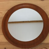 Mirror scandinavian teak 45 cm, round, 60s