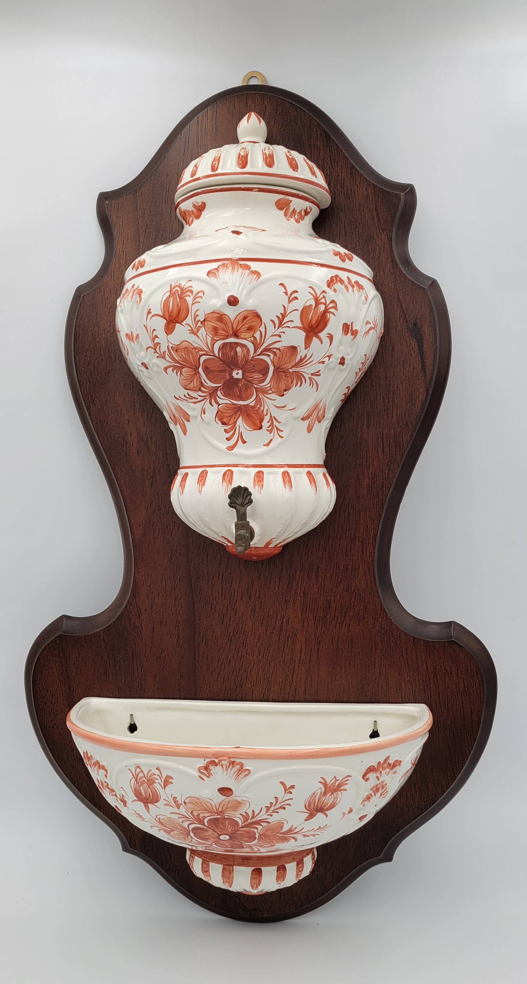 Italian earthenware wall fountain