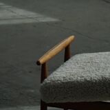 Eivind A. Johansen, oak footrest with light lambswool padding for FDB Møbler