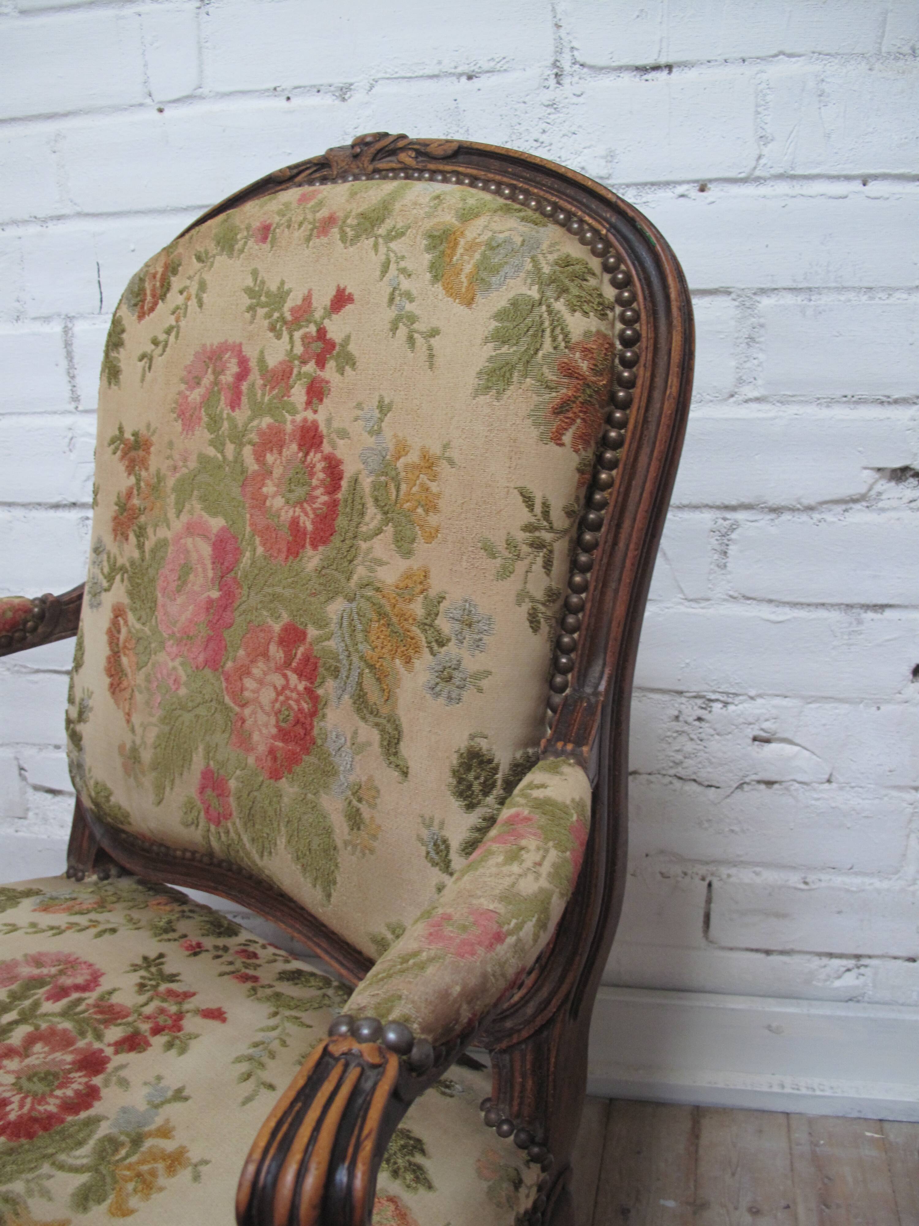 2 Louis XV convertible armchairs