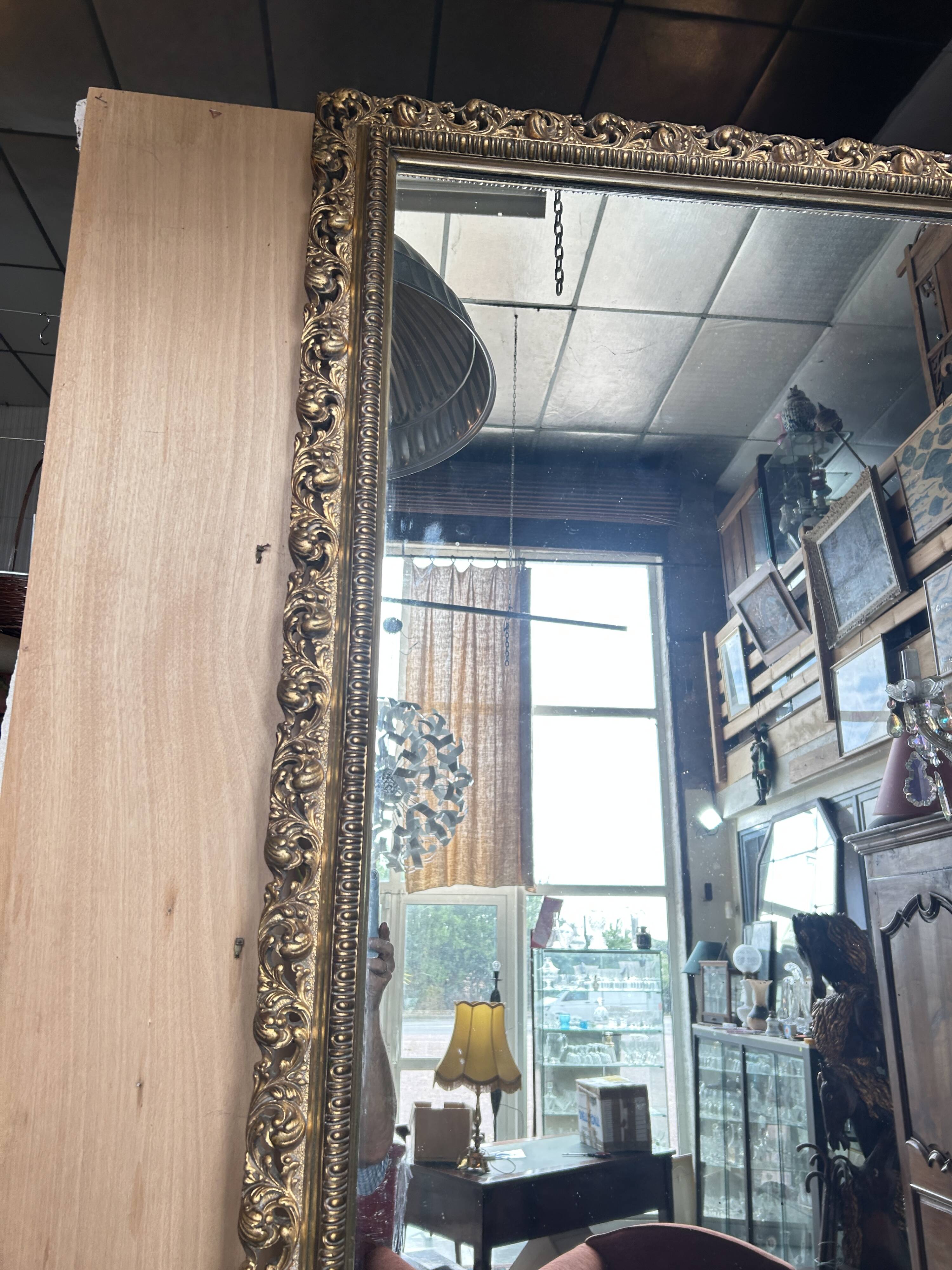 Golden rectangular mirror
