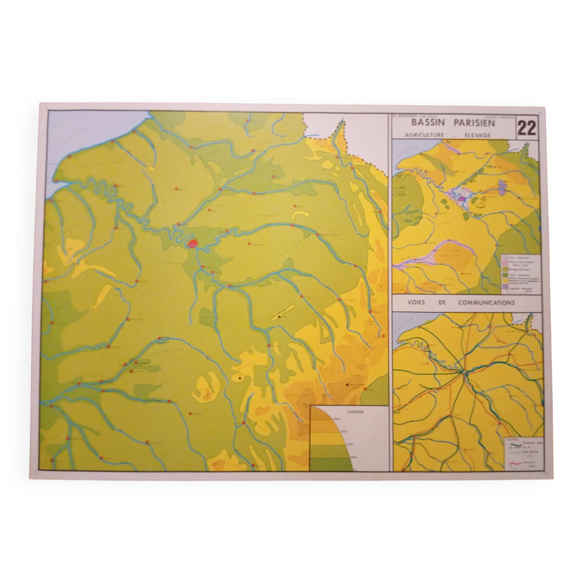 School map: western france armorican massif n°21 / paris basin n°22