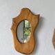 Set de 4 miroirs organiques brutalistes en bois années 50