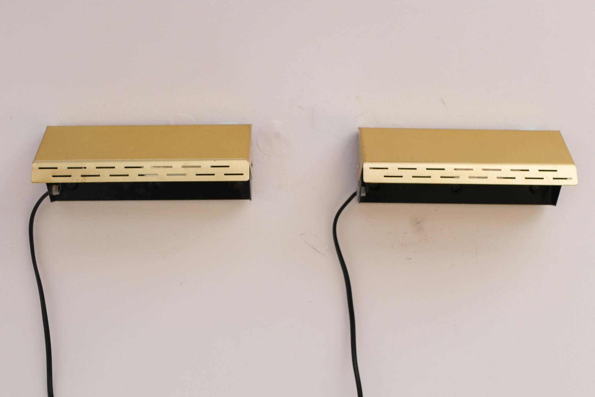 Vintage Brass Wall Sconces Örsjö, Mid-Century Modern Style, circa 1965