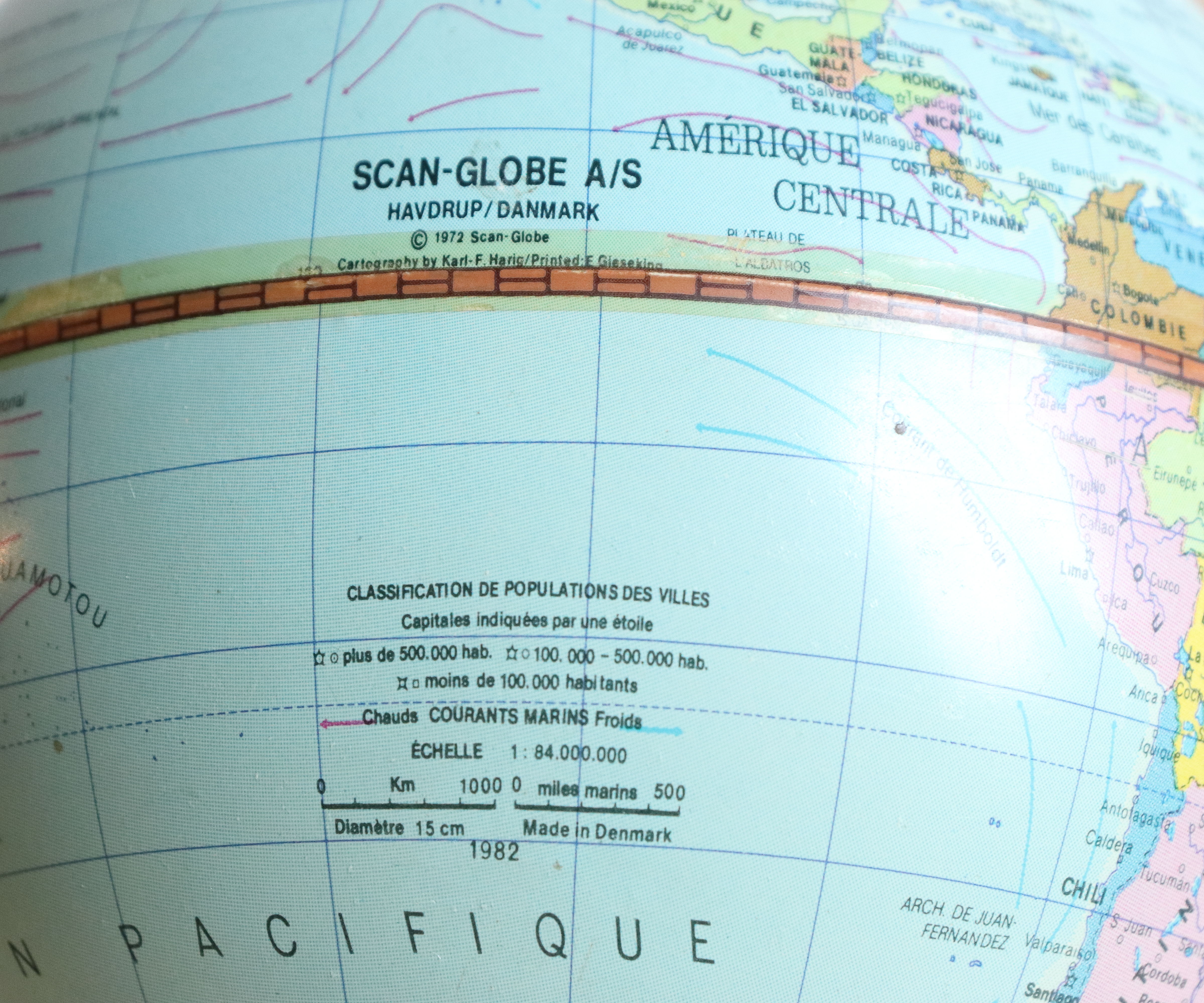 Globe terrestre vintage Scan Globe Danemark